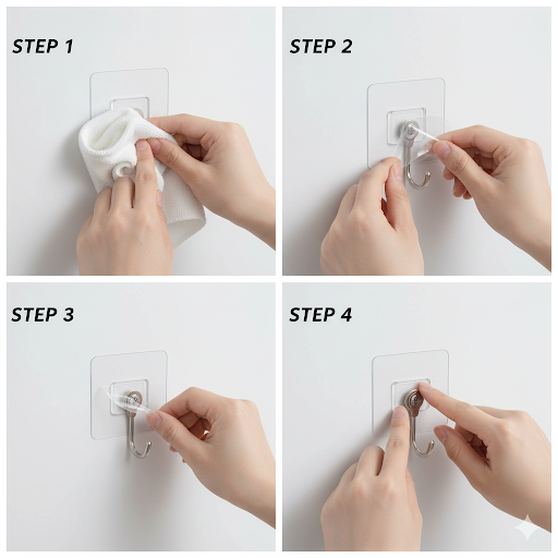 NFLEXFLOW Adhesive Wall Hooks - Pack of 10