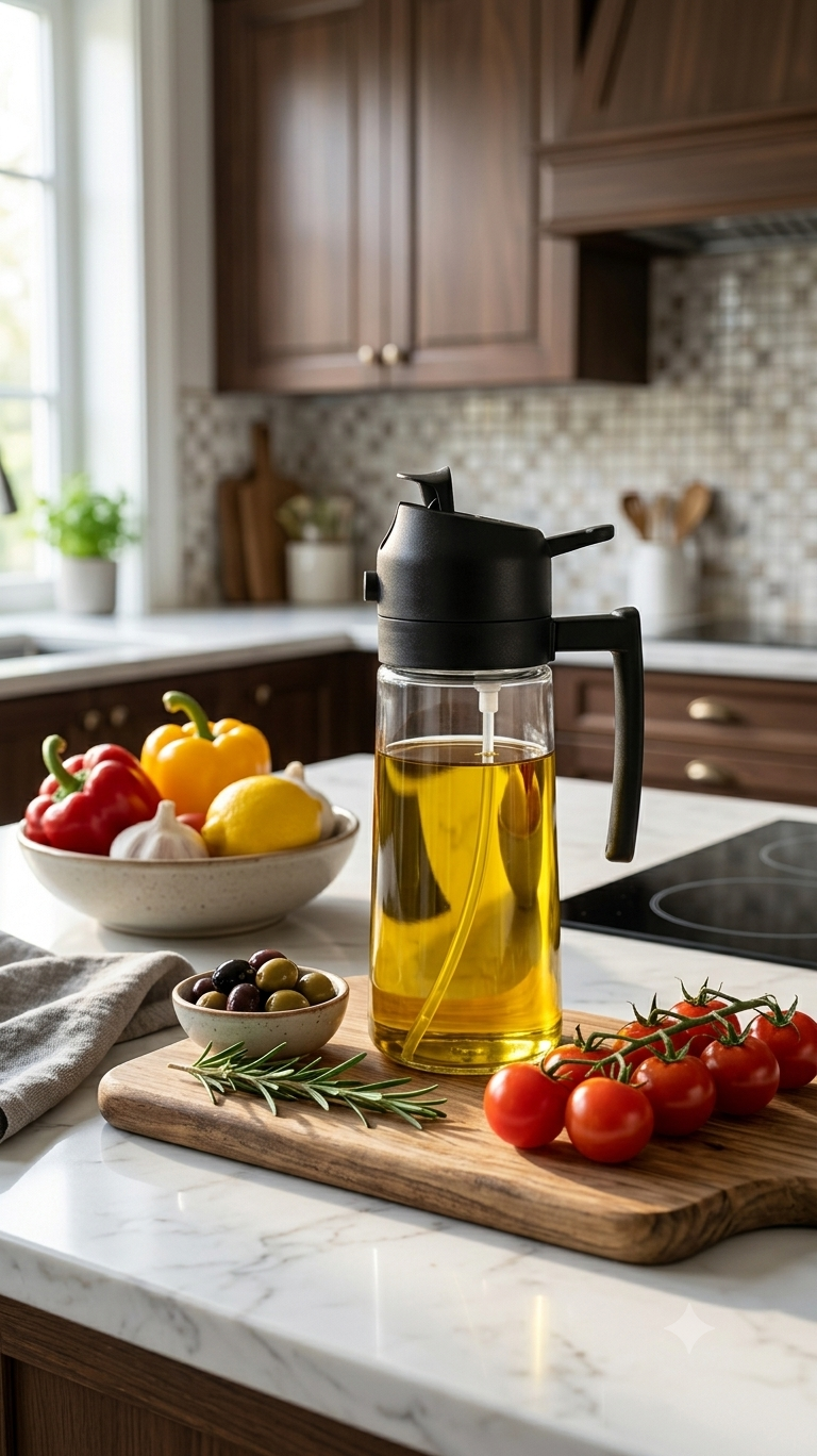 NFLEXFLOW Oil Dispenser Bottle with Free Basting Brush