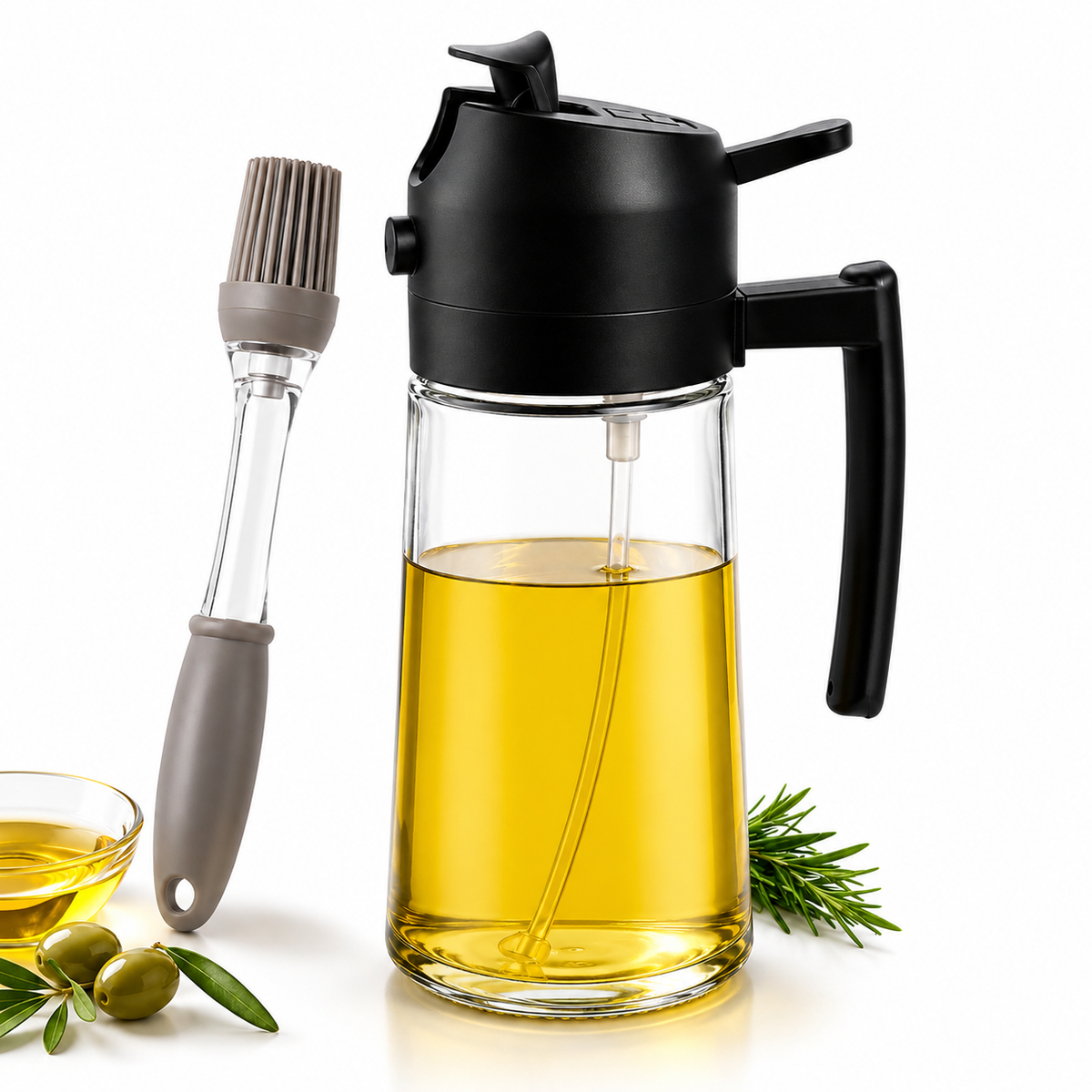 NFLEXFLOW Oil Dispenser Bottle with Free Basting Brush
