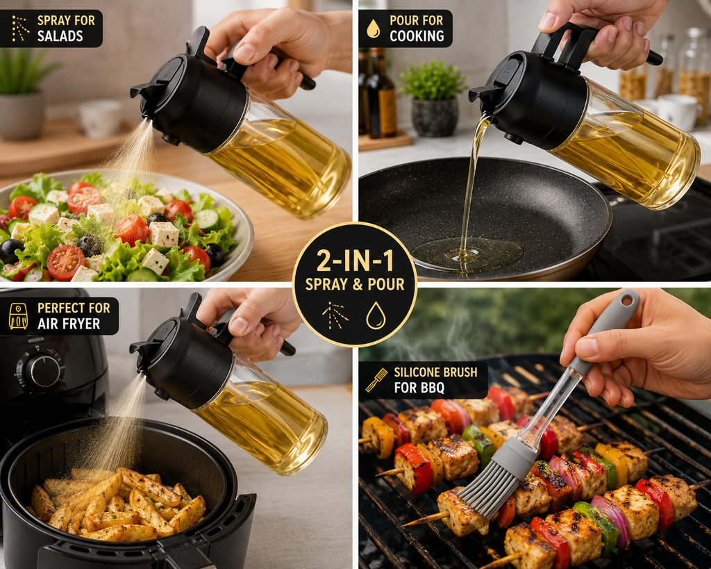 NFLEXFLOW Oil Dispenser Bottle with Free Basting Brush