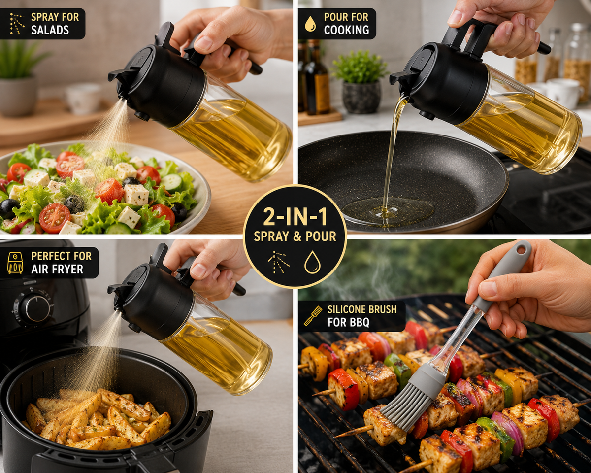 NFLEXFLOW Oil Dispenser Bottle with Free Basting Brush