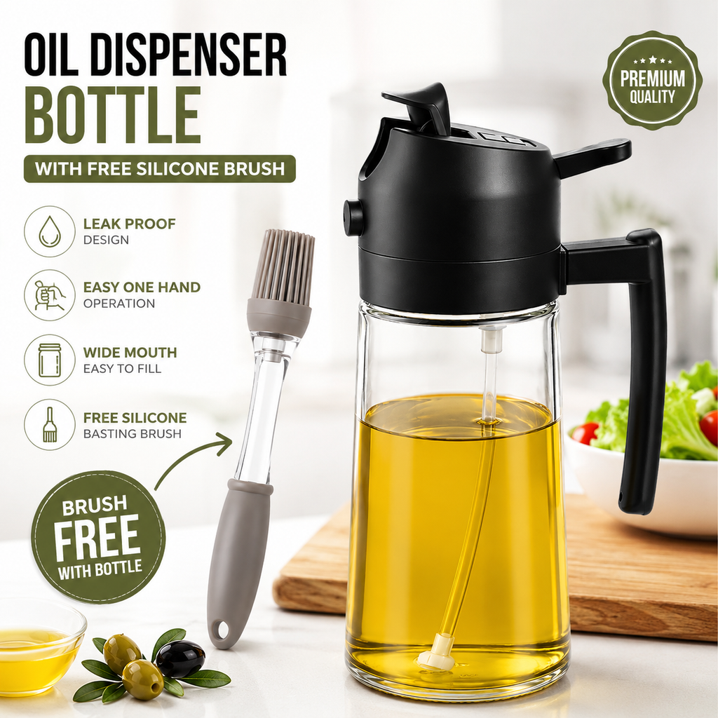 NFLEXFLOW Oil Dispenser Bottle with Free Basting Brush
