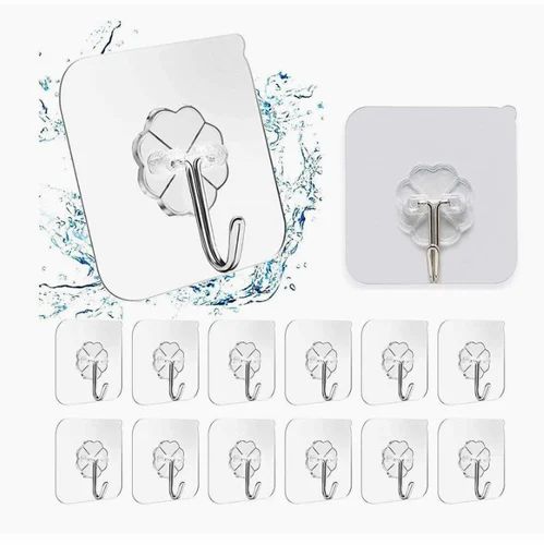 NFLEXFLOW Adhesive Wall Hooks - Pack of 10