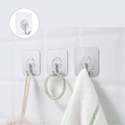 NFLEXFLOW Adhesive Wall Hooks - Pack of 10
